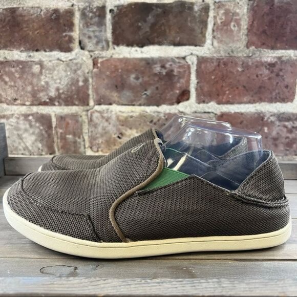 OluKai Nohea Mesh Slip On Shoes Mustang & Lime Peel Sz 9 - Picture 2 of 10